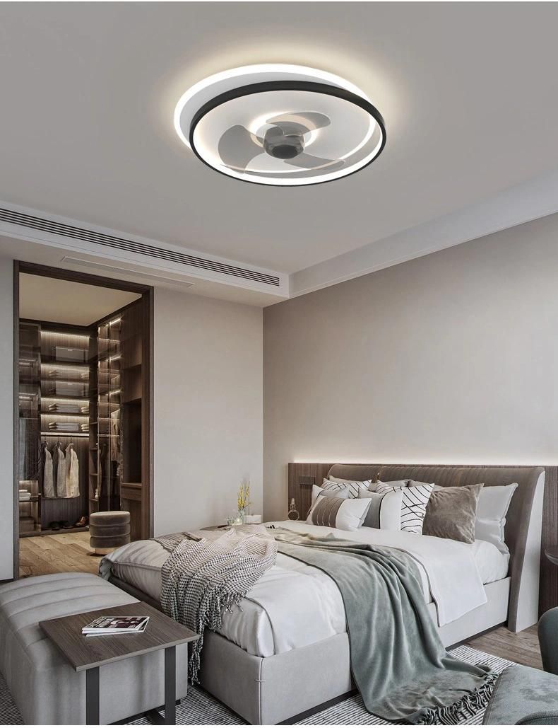 2022 New Nordic Light Luxury Restaurant Study Bedroom LED Ceiling Fans with Lights