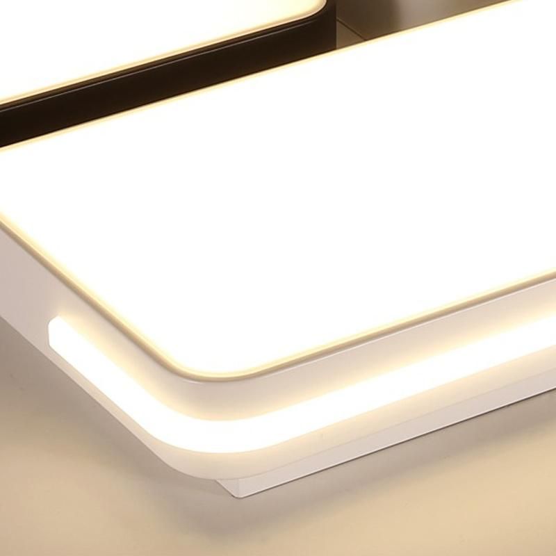 Linear LED Flush Light Fixture with Acrylic Shade Modern Design