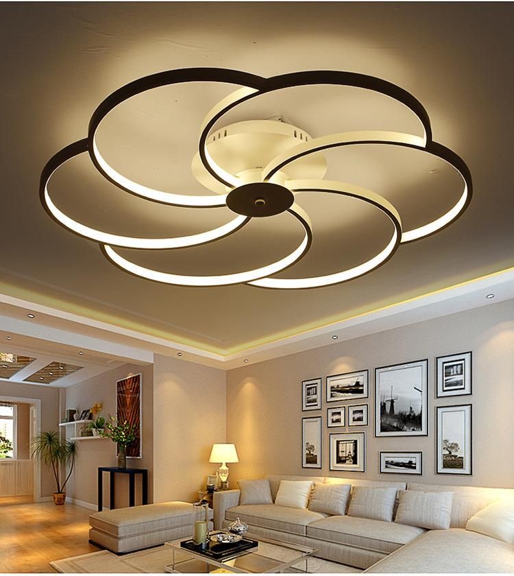 Art Design Silicone Ceiling Lamp Home Deco Lights Dimmable Mount Lightings Modern Chandeliers Flower Shape LED Ceiling Lights