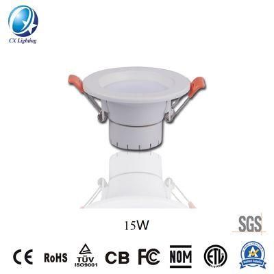 Hot Sale Three CCT in One Light 15W 5 Inch 180-240V 175X78mm Warranty 3 Years IP44 LED Downlight