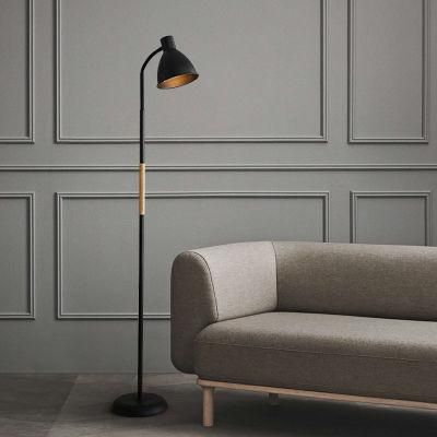 Amazon Lighting Nordic Design Modern Room Fabric Wood Standing Gray Art Lights LED Floor Lamps