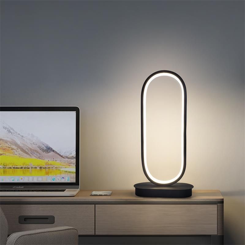 Indoor Simple Nordic Bar Bedroom Bedside Lamp Oval Table Lamp LED