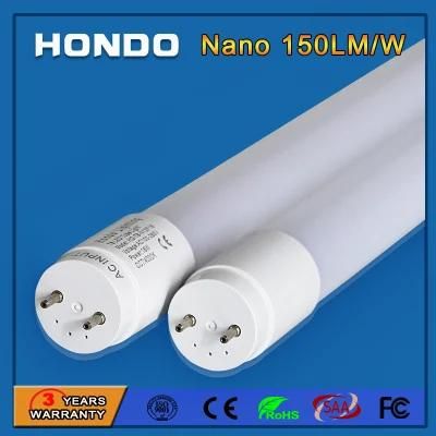 SMD2835 1200mm 150lm/W T8 LED Light Fluorescent Tube 18W for Parking