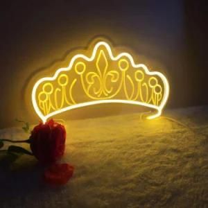 USB LED Table Lamp Desk Neon Light Golden Crown