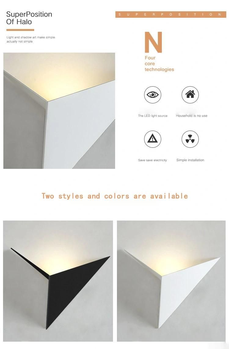 LED Wall Light Creative Wrought Iron Special-Shaped Triangle Wall Light Nordic Minimalist Wall Light