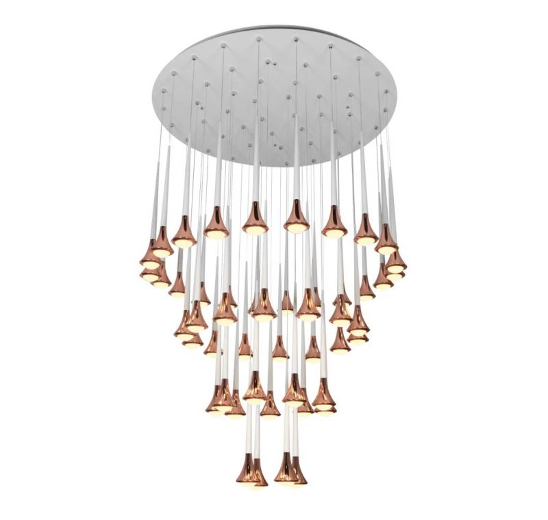 Masivel Lighting Luxury Modern Hotel Pendant Light Gold LED Chandelier Light