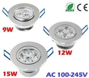 9W 12W 15W Ceiling Downlight LED Lamp Recessed Cabinet Wall Bulb 85V-245V for Home Living Room Illumination