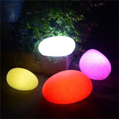 Garden Lights LED Solar Stone Lamps Decorative Outdoor Party Fence Lamp PE Plastic Rock Stone Recharge Light for Patio Lawn Yard