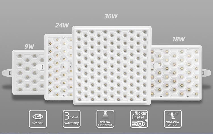 Keou New Anti Glare Square SMD Smart LED Lamp Dimmable 24W LED Panel Light