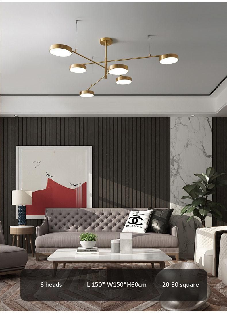 All Copper Nordic Living Bedroom Dining Room Modern Ceiling Hanging Lights Lighting for Living Room