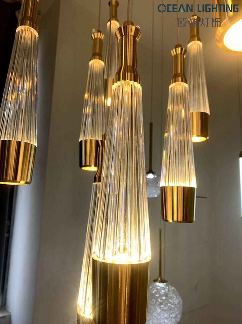 Ocean Lamp′s New Modern Simple Gold Bronze Stair Chandelier Interior Decoration LED Pendant Lamp
