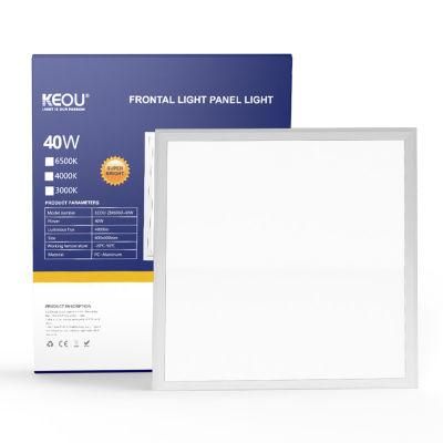 Keou New Indoor Optical Lens LED Chip Ultra-Thin Flat Panel LED 40W 60*60 Square Flat LED Panel Ceiling Lighting with Warm Natural White