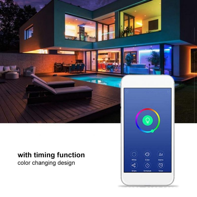 WiFi Smart LED Light Bulb E27 Dimmable Multicolor Bulb Amazon Alexa Echo, Google Home, Ifttt Tuya APP No Hub