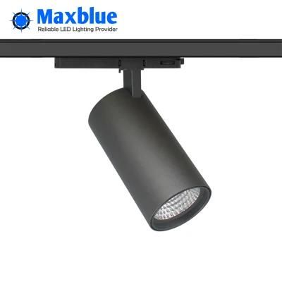 High CRI 95ra Black Finish COB LED Track Light