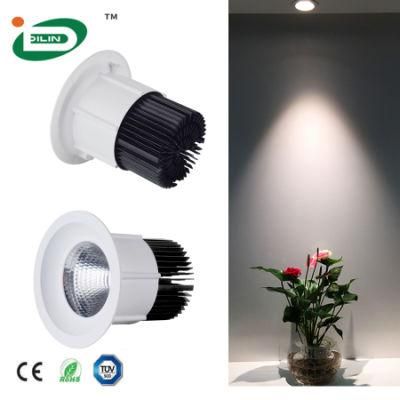 Dali Ajutable /0-10V Round Die Casting CREE Recessed COB LED Ceiling Down Light