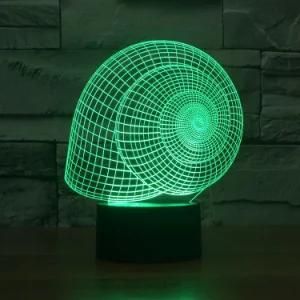 USB Power 7 Color 3D Seashell Illusion Desk Lamp