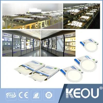 Saso IEC 18W Round Square Wooden White Frame Panel LED Light