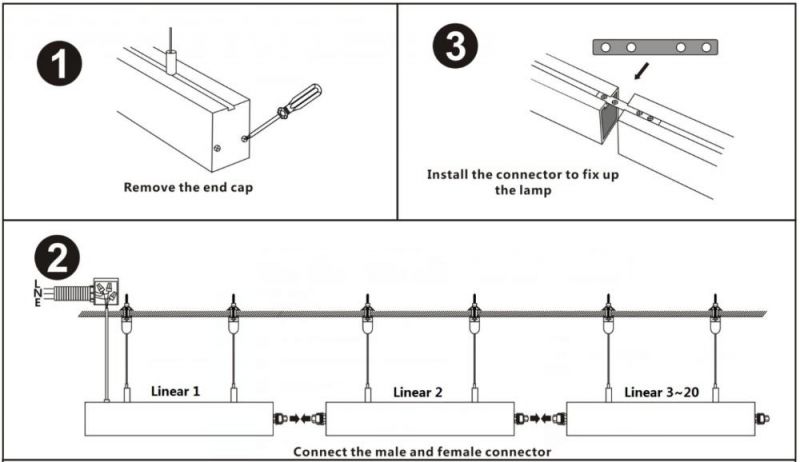 New LED Linear Light 40W Suspended Linkable Batten LED Linear Light