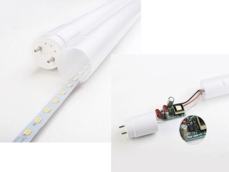 Milky White Glass Cover LED T8 Tubes-9W Supply Touble-Side Power 0.6m 1.2m 1.5m