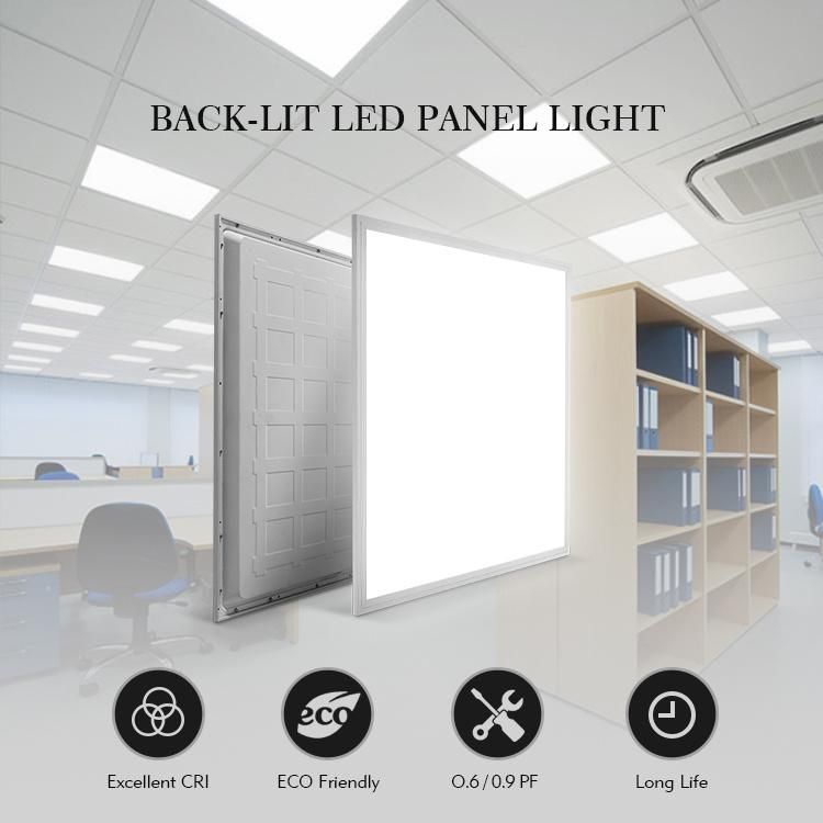White Square Ultra Slim Ceiling LED Backlit Panel Light with High Quality 40W 600*600