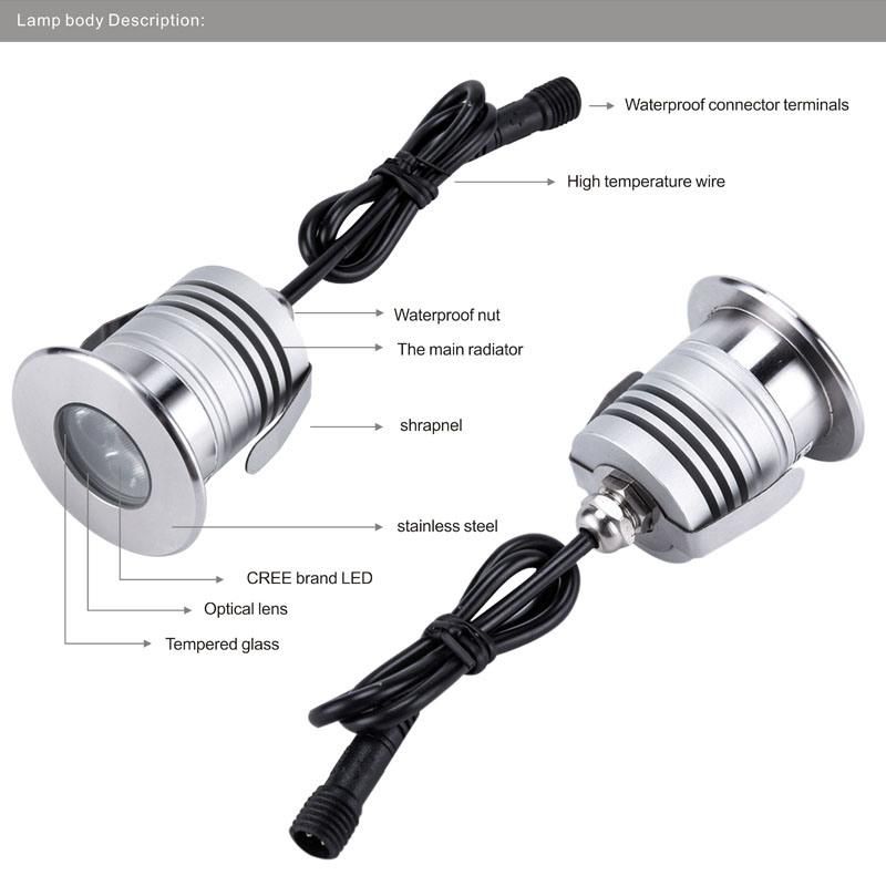 3W 12V LED CREE Spot Lighting Lamp Stainless Steel