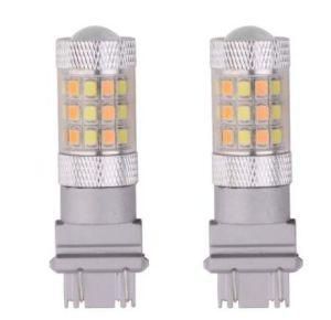 Auto LED DRL Light Dual Color LED Turn Signal Light Switchback Bulb 42SMD 2835 3157 7443