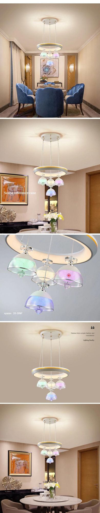 Afica Style Colorful LED Pendant Light Home Living Room Hanging Drop Modern Lamp