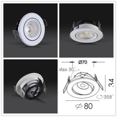 Adjustable Low Power COB LED Recessed Spotlight Downlight 6W
